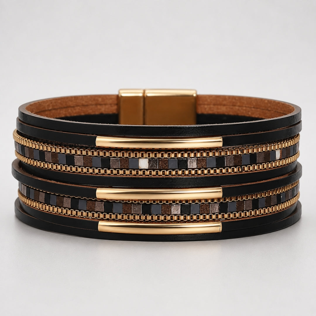 Lidiana Beige Magnetic Clasp Bracelet