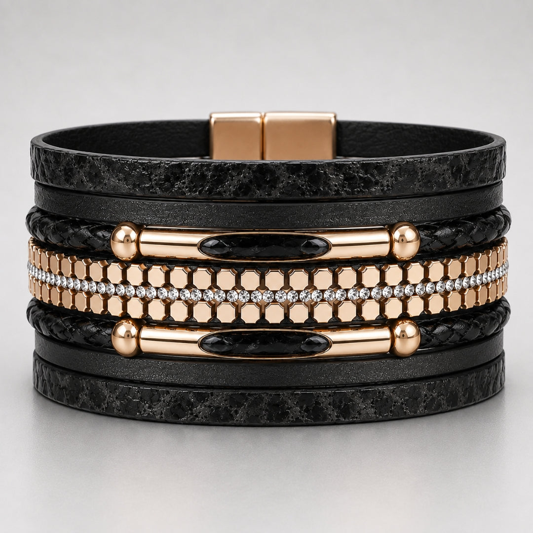 Juliana Black Magnetic Clasp Bracelet
