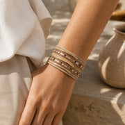 Lidiana Beige Magnetic Clasp Bracelet