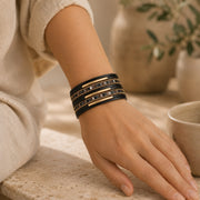 Lidiana Black Magnetic Clasp Bracelet
