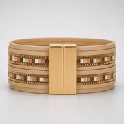 Lidiana Beige Magnetic Clasp Bracelet
