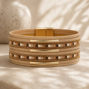 Lidiana Beige Magnetic Clasp Bracelet